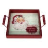 Transpac Vintage Santa Wood Tray With Handles For Serving And Holiday Decor Multicolor Christmas Gift And Hostess Present