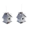 Transpac Pinecone Bird House Decor Set Of 2 Elegant Christmas Home Decorations Decorative Objects