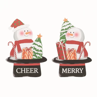 Transpac MDF Shaped Snowman Decor Set Of 2 Christmas Home Decorations For Festive Holiday Cheer 1 Transpac MDF Shaped Snowman Decor Set Of 2 Christmas Home Decorations For Festive Holiday Cheer