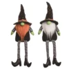 Transpac Plush Halloween Gnome Sitter Set Of 2 Decorative Home Decorations For Halloween Polyester