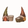 Transpac Terracotta Gnome Planter Set Of 2 Halloween Home Decorations For Festive Fall Decor