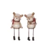 Transpac Smiling Moose Figurine Set Of 2 Decorative Christmas Animal Figurines For Indoor Tabletop And Mantel Decor