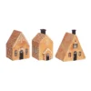 Transpac Resin Gingerbread House Figurine Set Of 3 Christmas Home Decorations For Festive Decor