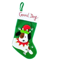 Transpac 14.5 Inch Good Dog Stocking Christmas Holiday Stocking , Bells Bone Treats Paw Prints (1PC) -Transpac GUEST 0e064f7f 1e6f 4bcd a0d7 5e3bd0337919