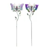 Transpac Metal Butterfly Yard Stakes Set Of 2 Decorative Garden Stakes Multicolored Indoor Outdoor Decor Gift Idea