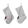 Transpac Plush Snowman Stocking Set Of 2 Christmas Home Decorations Holiday Stockings Made Of Soft Polyester