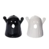 Transpac Ceramic Ghost Tea Light Holder Set Of 2 Halloween Home Decorations For Spooky Ambiance