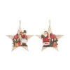 Transpac Plywood Star And Santa Snowman Decor Set Of 2 Colorful Wood Figurines For Christmas Indoor Tabletop Decoration