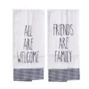 Transpac Fall Harvest Black And White Check Cotton Kitchen Towels Set For Autumn Decor And Everyday Use