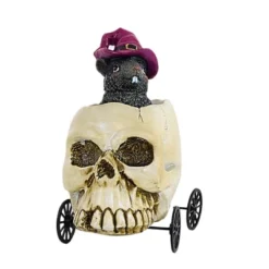 Transpac 5.5 Inch Halloween Wheelie Halloween Figurine , Halloween Decor Skull Crow Black Cat (1PC) -Transpac GUEST 177b8e3d c365 49b6 a68c 59179b4d8b6d
