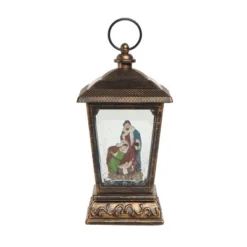 Transpac Plastic Light Up Sparkling Nativity Lantern - Festive Christmas Decorative Object For Holiday Cheer