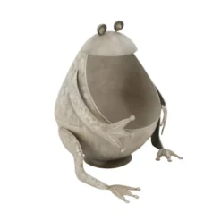 Transpac Large Metal Mouth Frog Planter For Home Decor Spring Garden Planters Unique Outdoor Decoration