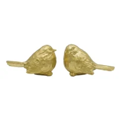 Transpac Gold Bird Set Of 2 Resin Home Decorations For Spring Decorative Objects