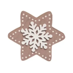 Transpac Winter White Red Gold Wood Tabletop Figurines Set Of 3 Christmas Decorations 5.91H Decorative Objects -Transpac GUEST 1e166f48 eace 4c07 919f c5412e8b17d3