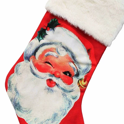 Christmas 19.0 Inch Santa Claus Stocking , Vintage-Looking (1PC) 2 Christmas 19.0 Inch Santa Claus Stocking , Vintage-Looking (1PC) - Image 2