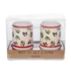 Transpac Dolomite Vintage Holly Salt And Pepper Shaker Set Decorative Ceramic Shakers For Christmas Tabletop Decor