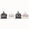 Transpac MDF Black And White Pumpkin Decor Set Of 4 Halloween Home Decorations For Festive Fall Decor