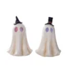 Transpac Medium Resin Light Up Vintage Ghost Figurine Set Of 2 Halloween Tabletop Decor Battery Operated Multicolor