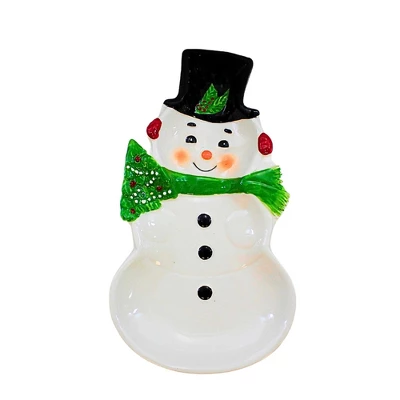 Transpac 8.0 Inch Character Tidbit Plate Christmas Seasonal Tabletop , Vintage Style Santa Snowman (1PC) 4 Transpac 8.0 Inch Character Tidbit Plate Christmas Seasonal Tabletop , Vintage Style Santa Snowman (1PC) - Image 4