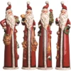 Transpac Medium Dolomite Tall Santa Set Of 4 Ceramic Figurines Multicolored Christmas Tabletop Decor For Indoor Use