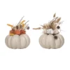 Transpac Pumpkin Floral Arrangement Set Of 2 Fall Harvest Home Decorations For Autumn Thanksgiving Decor