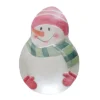 Transpac 14.96 In Multicolor Christmas Snowman Glass Platter Perfect For Holiday Serving And Festive Decor