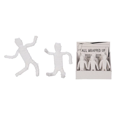 Transpac Wire Wrapped Fabric Mummy Figurine Decorative Object For Halloween Tabletop Soft Canvas Indoor Use Gift 1 Transpac Wire Wrapped Fabric Mummy Figurine Decorative Object For Halloween Tabletop Soft Canvas Indoor Use Gift