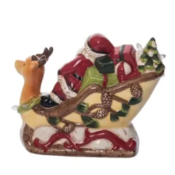 Transpac 8.25 In Holiday Santa Reindeer Sleigh Decorative Object Christmas Dolomite Home Decor -Transpac GUEST 313d02fc ecea 4bf7 a4f8 646af2b4bbfe