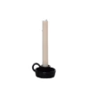 Transpac Dolomite Black Taper Candle Holder Elegant Ceramic Design For Christmas Tabletop Or Mantel Indoor Decoration