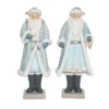 Transpac Large Coastal Blue Santa Decor Set Of 2 Christmas Home Decorations Resin Decorative Objects