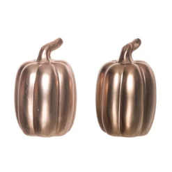 Transpac Harvest Gold Metallic Pumpkin Dolomite Salt And Pepper Shakers Collectables Gold 3.75 In. Set Of 2 -Transpac GUEST 37675f78 7e68 4de3 bb42 f92ebc100200