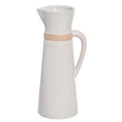 Transpac 13 Inch White Ceramic Everyday Common Ground Pitcher Dolomite Beverage Server -Transpac GUEST 397495c1 34f4 4d23 8915 f6d335b56f90