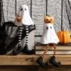 Transpac Plush Ghost Shelf Sitter Set Of 2 Decorative Figurines For Fall Harvest Indoor Use Multicolor Resin Decor