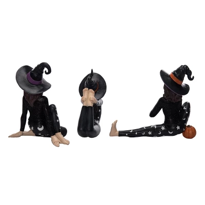 Transpac Resin Yoga Witch Figurine Set Of 3 - Halloween Decorative Objects For Home And Office Decor 2 Transpac Resin Yoga Witch Figurine Set Of 3 - Halloween Decorative Objects For Home And Office Decor - Image 2