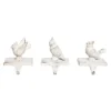 Transpac Iron Winter Bird Stocking Holder Set Of 3 Christmas Home Decorations For Festive Holiday Cheer