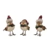 Transpac Foam Sisal Bird Hat Set Of 3 Christmas Home Decorations Decorative Objects For Holiday Cheer