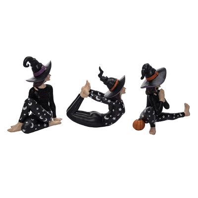 Transpac Resin Yoga Witch Figurine Set Of 3 - Halloween Decorative Objects For Home And Office Decor 1 Transpac Resin Yoga Witch Figurine Set Of 3 - Halloween Decorative Objects For Home And Office Decor