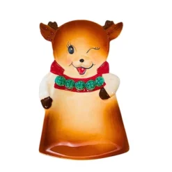 Transpac 8.0 Inch Christmas Characters Tidbit Plates Christmas Seasonal Tabletop , Reindeer Snowman Santa Claus (3PC) -Transpac GUEST 4d70d6a3 cc70 469e 912e b5eff21e6e20