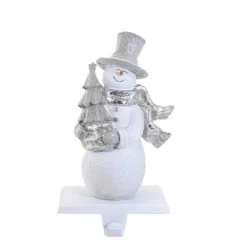 Christmas 6.25 In Snowman W/Scarf Stocking Holder Stocking Holder , Silver Hat Scarf (1PC) -Transpac GUEST 4e48b867 f38e 49c2 8b43 5cb750f9f6bd