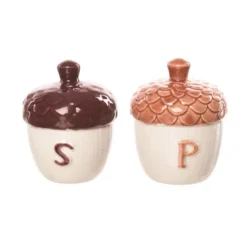 Transpac Harvest Classic Acorns Ceramic Salt And Pepper Shakers Collectables Multicolor 3.43 In. Set Of 2 -Transpac GUEST 5165f683 1898 43e5 9d0b 541aad28859a