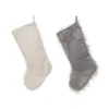 Transpac Plush Fuzzy Winter Stocking Set Of 2 Christmas Home Decorations Holiday Stockings Polyester