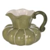 Transpac 34oz Ceramic Pumpkin Pitcher Fall Harvest Beverage Server Green Tabletop Decor For Autumn Gatherings And Gifts