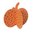 Transpac Large MDF Pumpkin Die Cut Decorative Object For Halloween Tabletop Decor Orange Fall Sculpture Indoor Gift