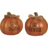 Transpac Resin Mini Pumpkin Set Of 2 Decorative Figurines Fall Harvest Orange Tabletop Decor For Autumn Celebrations