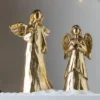 Transpac Golden Praying Angel Figurine Elegant Christmas Decor For Tabletop Indoor Use Gift Giving And Hostess Gifts
