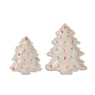 Transpac Ceramic Christmas Tree Plates Set Of 2 Festive Home Decorations For Dining And Holiday Celebrations 1 Transpac Ceramic Christmas Tree Plates Set Of 2 Festive Home Decorations For Dining And Holiday Celebrations