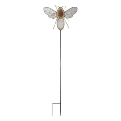 Transpac Metal Bee Garden Stake Colorful Outdoor Decor For Spring Home Decorations Perfect Gift For Garden Lovers