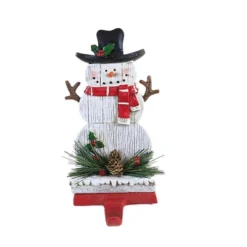 Christmas 7.5 Inch Snowman Plank Stocking Holder Stocking Holder , Slats Wood-Look Planks (1PC) -Transpac GUEST 60433844 5106 4b2b bdb2 4b4d7506b95d