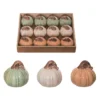 Transpac Dolomite Iridescent Mini Pumpkin Decor For Fall - Charming Decorative Object For Autumn Home Accents