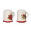 Transpac Christmas Red Cardinal And Poinsette Dolomite Salt And Pepper Shakers Collectables Multicolor 3 In. Set Of 2